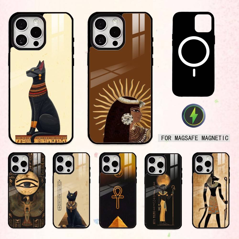 COOL A-Ancient E-Egypt Art Phone Case For iPhone17,16,15,14,13,12,11 Plus,Pro Max Magnetic For Magsafe Wireless Charging
