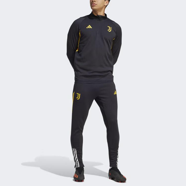 Adidas Juventus Tiro 23 Training Top Color Block Logo Print Long Sleeve Football Shirt Men tops Black HZ5052