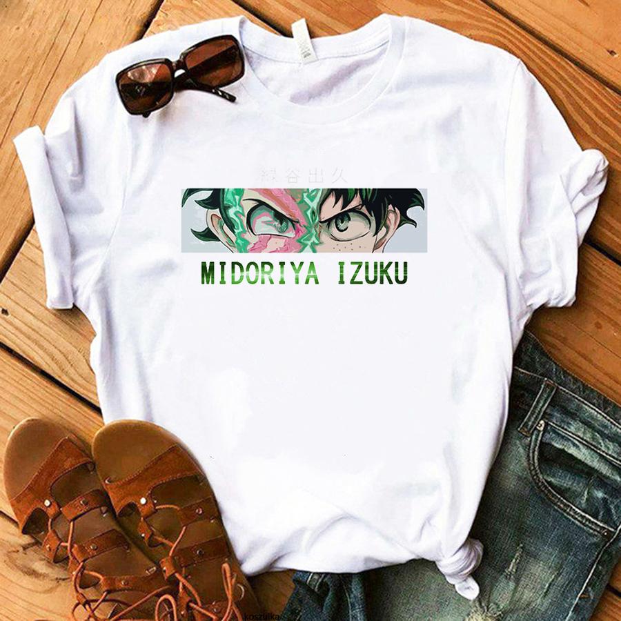 2026 New Funny Anime My Hero Academia Goth Print Unisex Soft Tshirt Basics Ocollar White Shirt Short Sleeve Tshirts Drop Ship