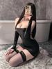 Sexy Outfit Patent Leather Pure Desire Young Woman Temptation Hot Uniform Dress Elegant Tank Mini Dress  Sexy Korean Nbm8
