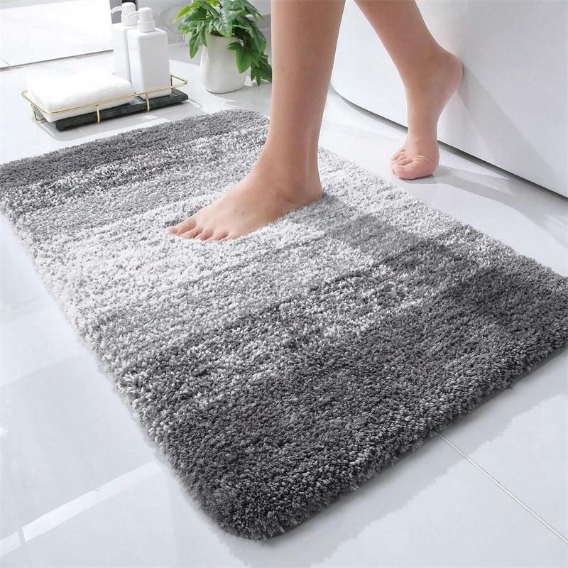 Gradient Stripes Imitation Cashmere Bathroom Floor Mats Anti-Slip Wear-Resistant Bathroom Mats Home Decoration