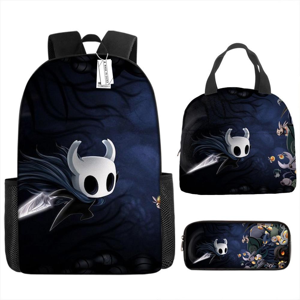 Hollowknight Primary And Secondary School School Bag Backpack Hollowknight Insulated Lunch Bag Pencil Case Three-Piece Set pencil case