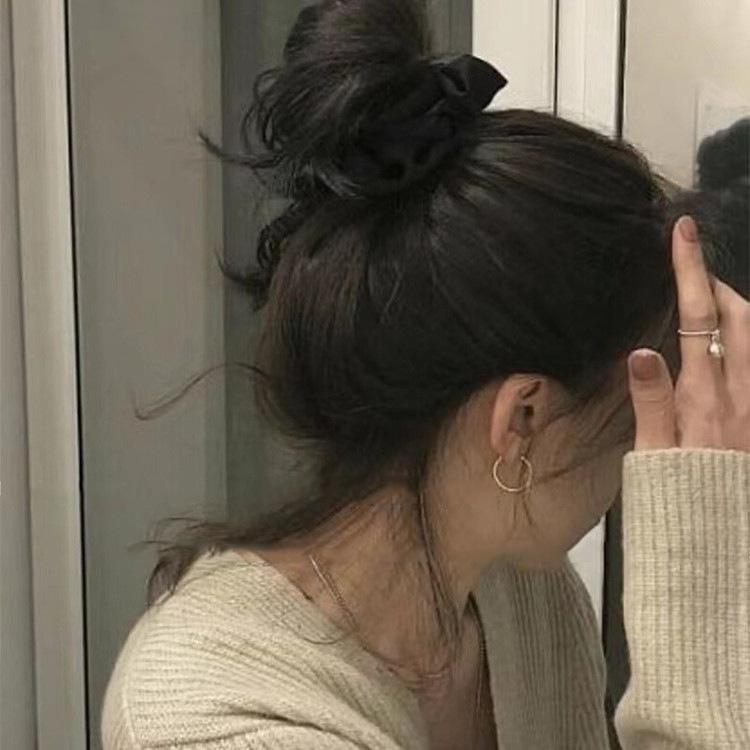 High-end Sense~simple Satin Large Intestine Hair Ring Ins Fat Intestine Hair Rope French Large Intestine Circle Satin Headband Women's Headwear