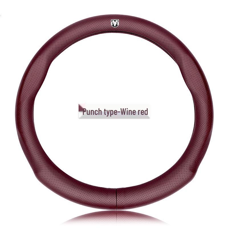 Genuine Leather Steering Wheel Cover for Dodge: Journey, Caliber, Avenger, Ram, Sebring, Challenger