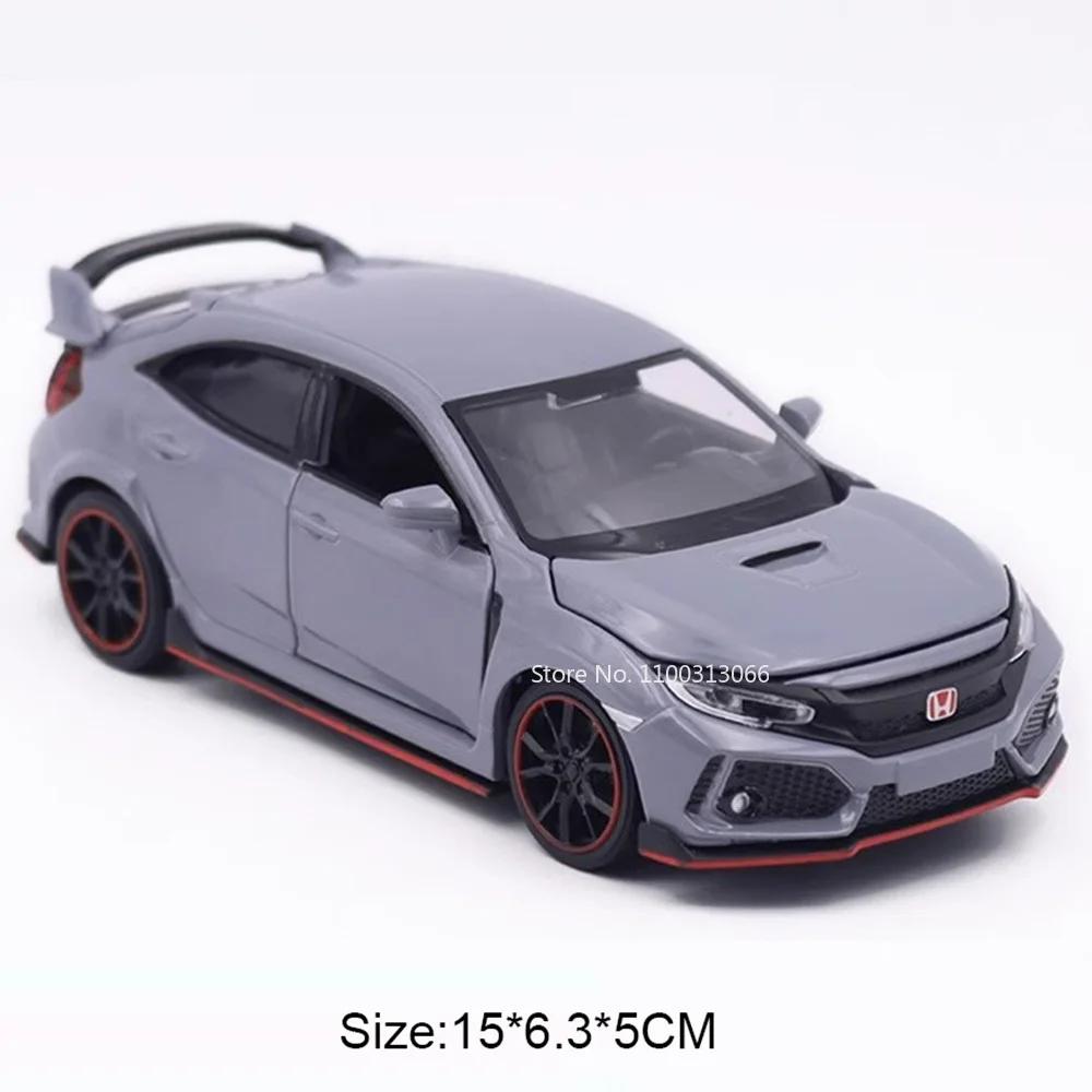 1:32 McLaren 600LT Honda CivicType-R Toys Cars Model Light Sound Miniature Car Wheel Pull Back Supercar for Boys Collection Fun