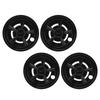 4Pcs Golf Cart Wheel Hub Cap 8 Inches Glossy Black Wind Resistance Reduction Wheel Hub Cover Replacement for E‑Z‑GO