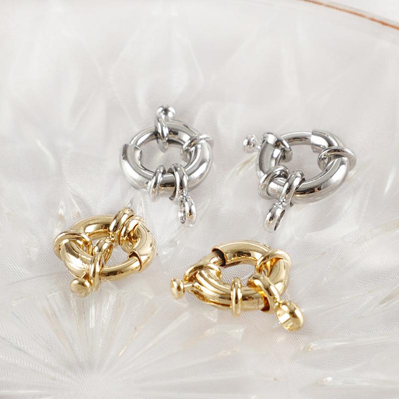 3Pcs/Lot Golden Silvery 11/13/15mm Metal Clavicle Necklace Clasp Spring Clasp For DIY Fashion Jewelry Making Finding Accessories
