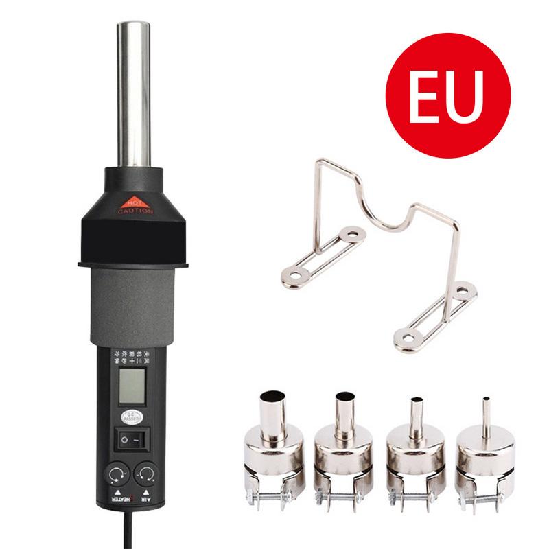 US EU Plug GJ-8019 Portable Hot Air Gun Solder Blower LCD Display Rework Station Adjustable Heat Device With Temperature Control