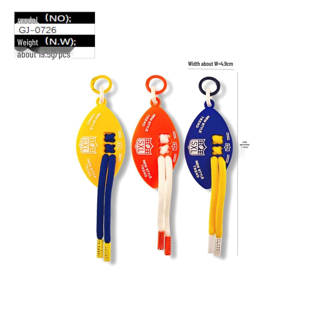 Soft Rubber Drip Molding DIY Fashion Keychain Pendant for Bags & Backpacks - Creative Rugby Ornament