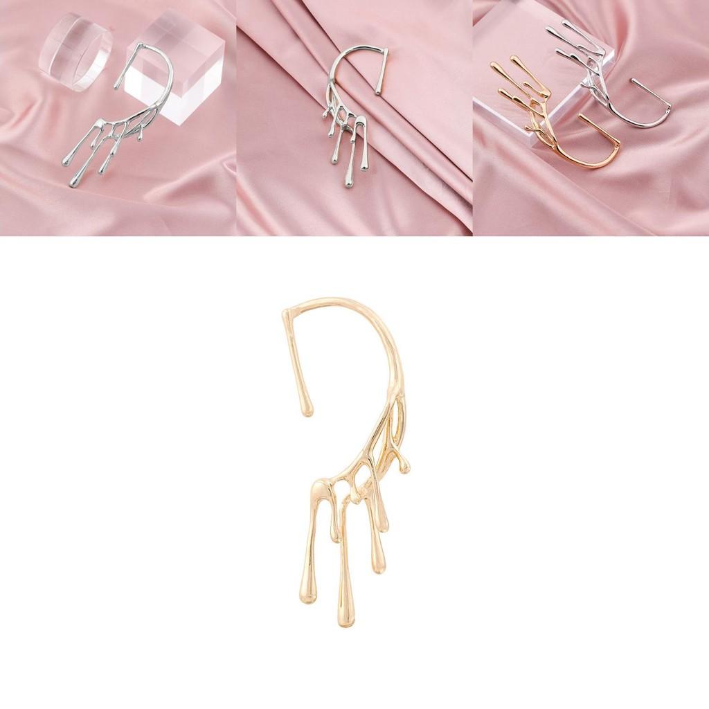 Trendy Alloy Geometric Earrings Asymmetrical Irregular Lava Drip Fashion Jewelry