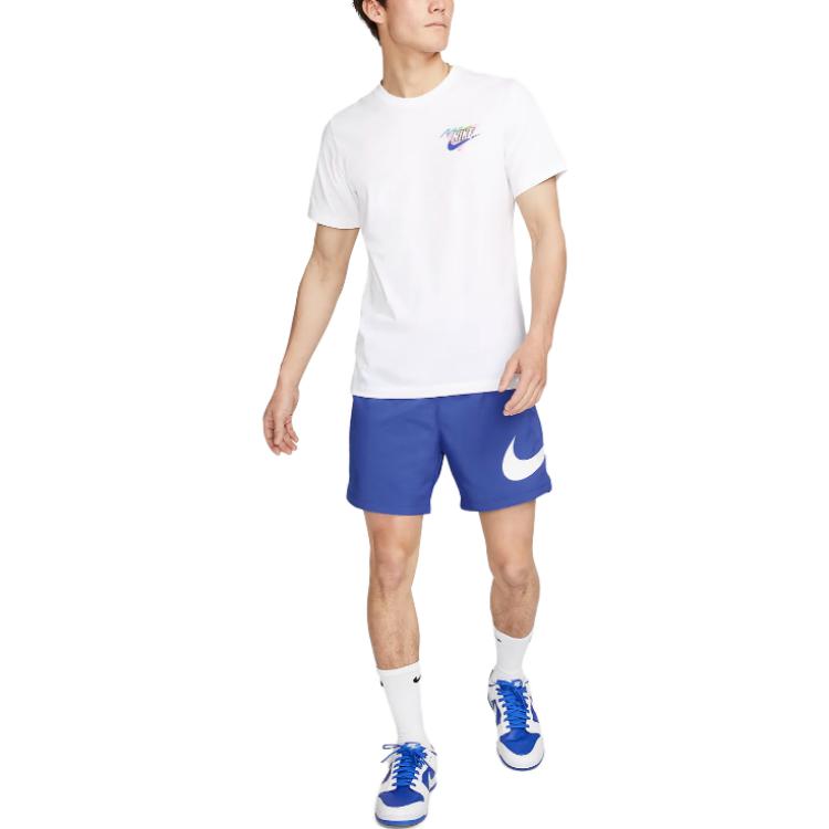 Nike T Shirts Men's White Crew Neck Moderate Straight Fit FD6637-100