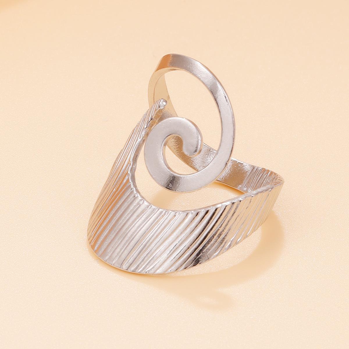 Personalized Stainless Steel Geometric Spiral Open Ring