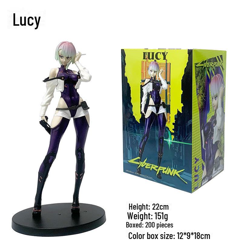 "Cyberpunk Edgerunner Models: Handmade David, Lucy, Rebecca Cyber Wanderer Ornaments"