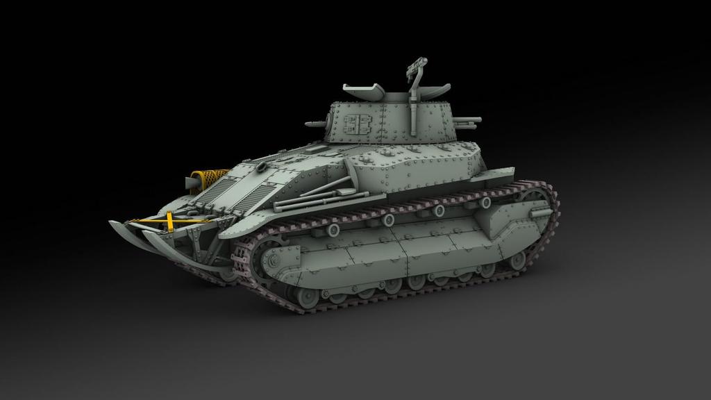 IBG 1/72 Japanese Type 89 Medium Tank (Late Model) + Type 95 Light Tank (Ha-Go) with Cart Plastic Model Kit PB72042 (Tank)