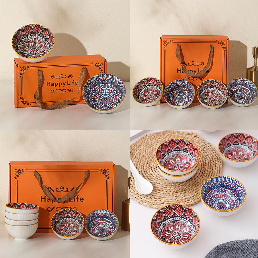 Creative Ceramic Bowl, Chopsticks, and Spoon Set - Perfect Gift for Company Openings and Events