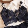 French Sexy Lace Backless Bra Set Underwire Support Minimizer Large Breasts