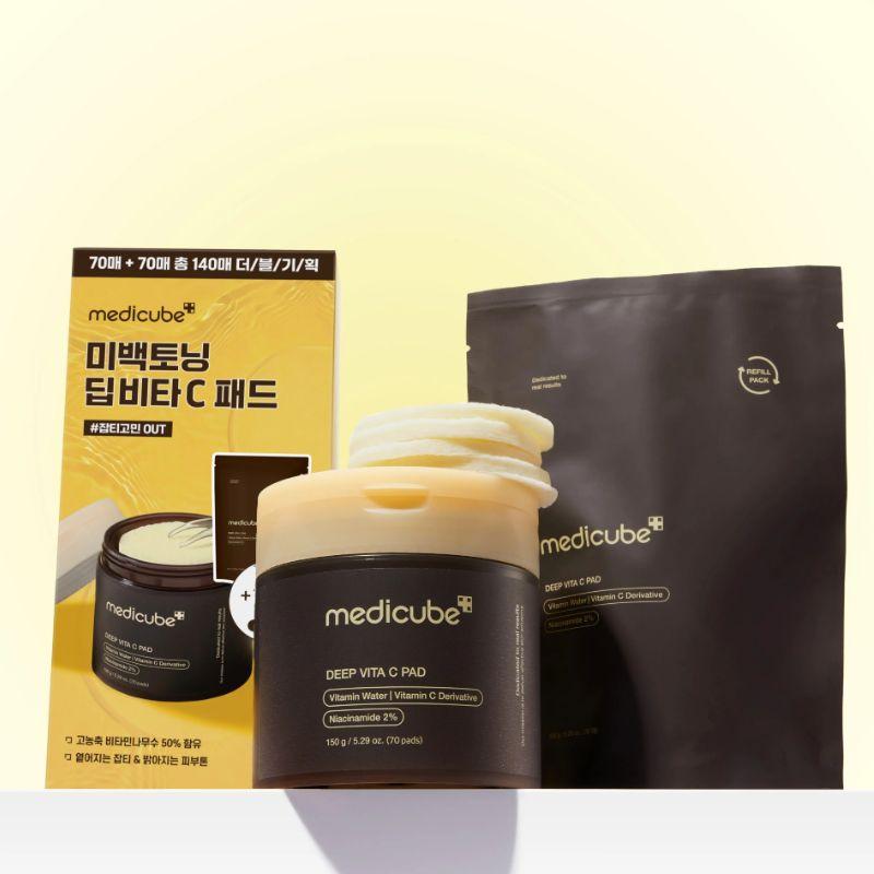 Medicube Deep Vita C Pad Double Set (70 Sheets + 70 Sheets Refill)