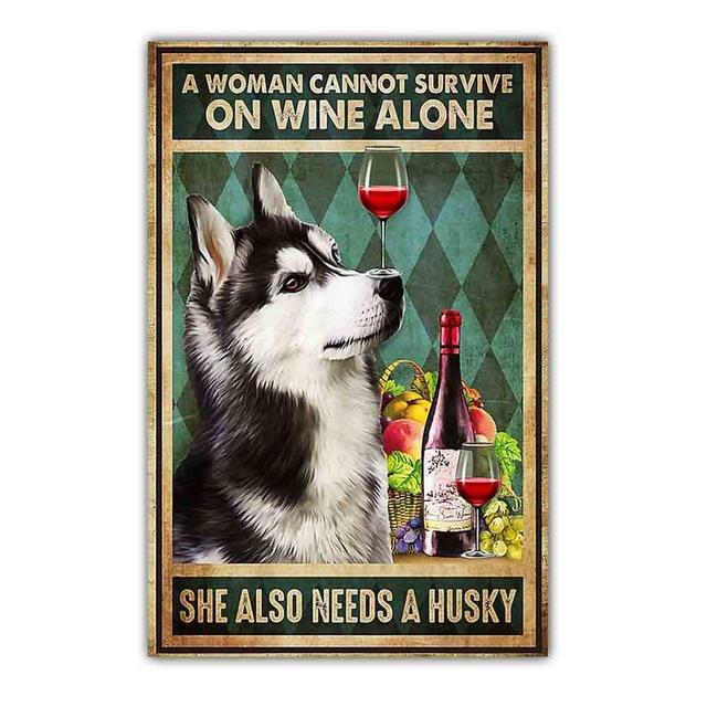 Retro art animal canvas painting lovely dog reading poster slogan wall painting living room bedroom home decoration mural No Frame
