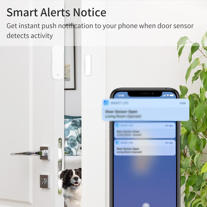 Cozylife Wifi Türsensor Fenstereintrittssensor Sicherheitseinbrecher Magnetsensor Alarm Smart Life Arbeit mit Alexa Google Home