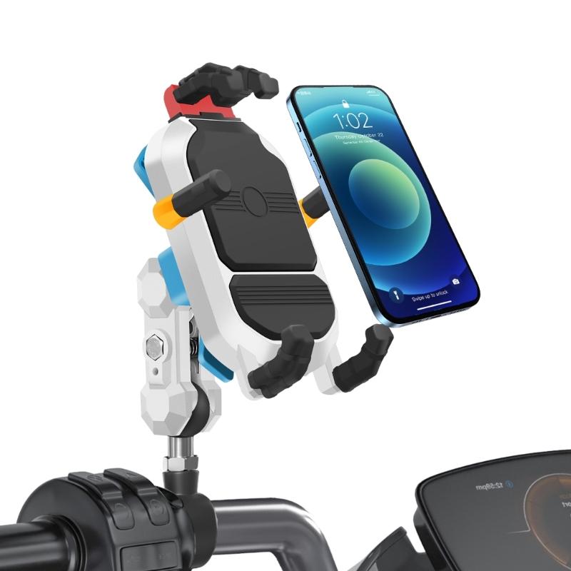 Motorbike Six-Claw Phone Holder Anti-Slip Shock Absorption Mount Guard Against Theft Smartphone Stand Navigation Bracket