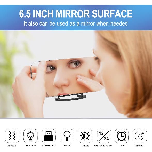 Extra Loud Vibrating Alarm Clock, Digital Alarm Clock with Bed Shaker, Large Display, USB Charger, Wake Up Light, Digital Loud Electronic Clock for