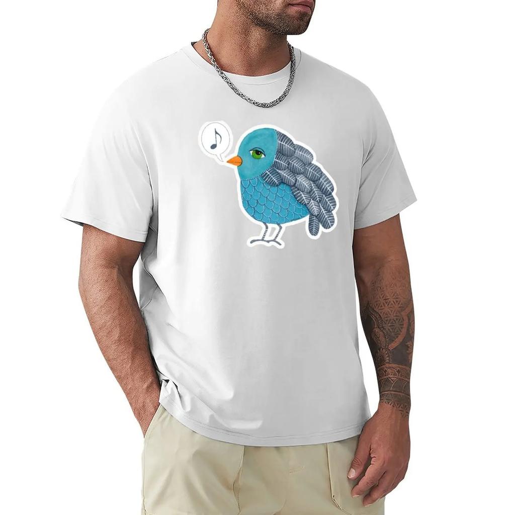 Slightly Depressed Blue Bird Singin The Blues Tshirt Casual Daily Outfit Tshirt