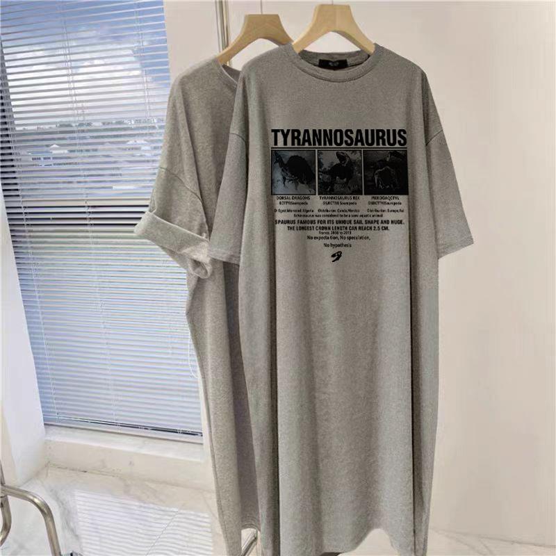 New Maternity Summer Top Fashion Pure Cotton Korean Version Loose Short-sleeved T-shirt Skirt Dress Medium and Long