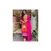 GoSriKi Women's Rayon Blend Straight Embroidered Kurta with Pant & Dupatta (Lasivan Pink-GS_L_Pink_Large)