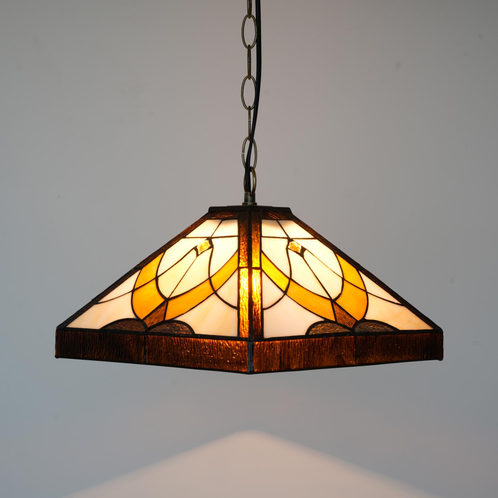 

Mission Style Pendant Light Fixture,Stained Glass Hanging Lamp,Vintage Lighting with Handmade Lampshade for Kitchen Island коричневый