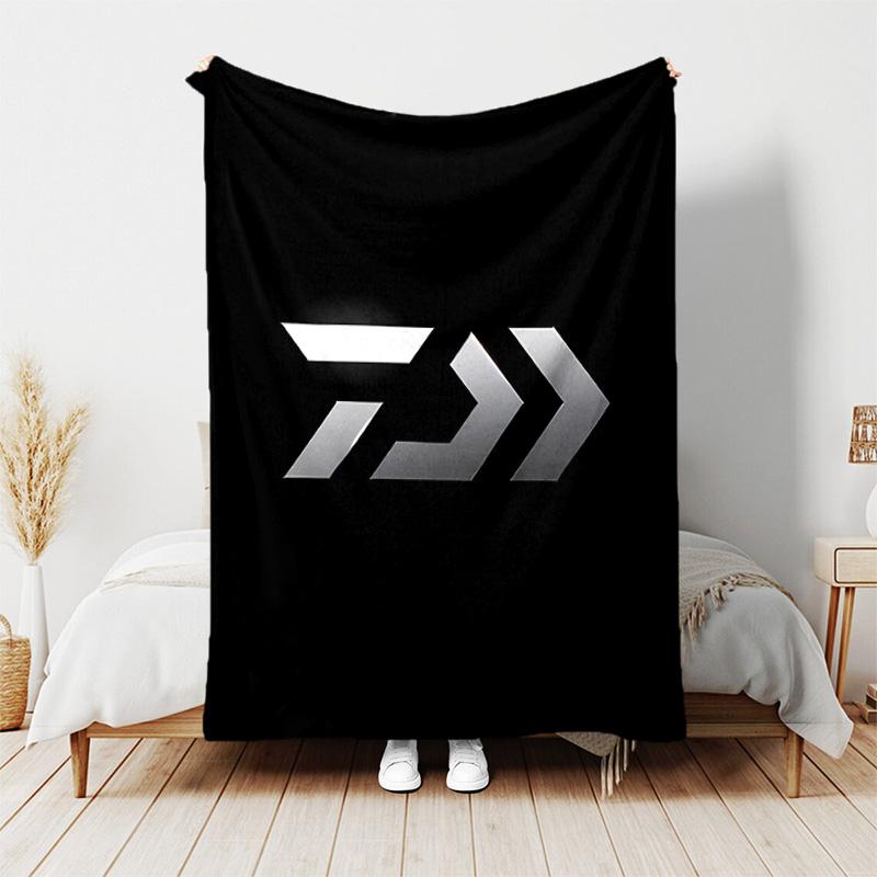 Fishing D-Daiwa printed throw blanket—lightweight,soft,warm;versatile blanket for all seasons—perfect as &air-conditioning throw,nap blanket