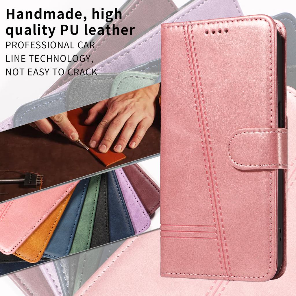 For Nothing Phone (3a) Pro Wallet Case T-Shape Lines Leather Phone Cover Stand