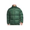 Nike Club Therma-FIT Warm Loose Solid Color Small Logo Stand Collar Zipper Long Sleeve Puffer Jacket Men Outerwear Cold-Fir-Green White FZ5029-323