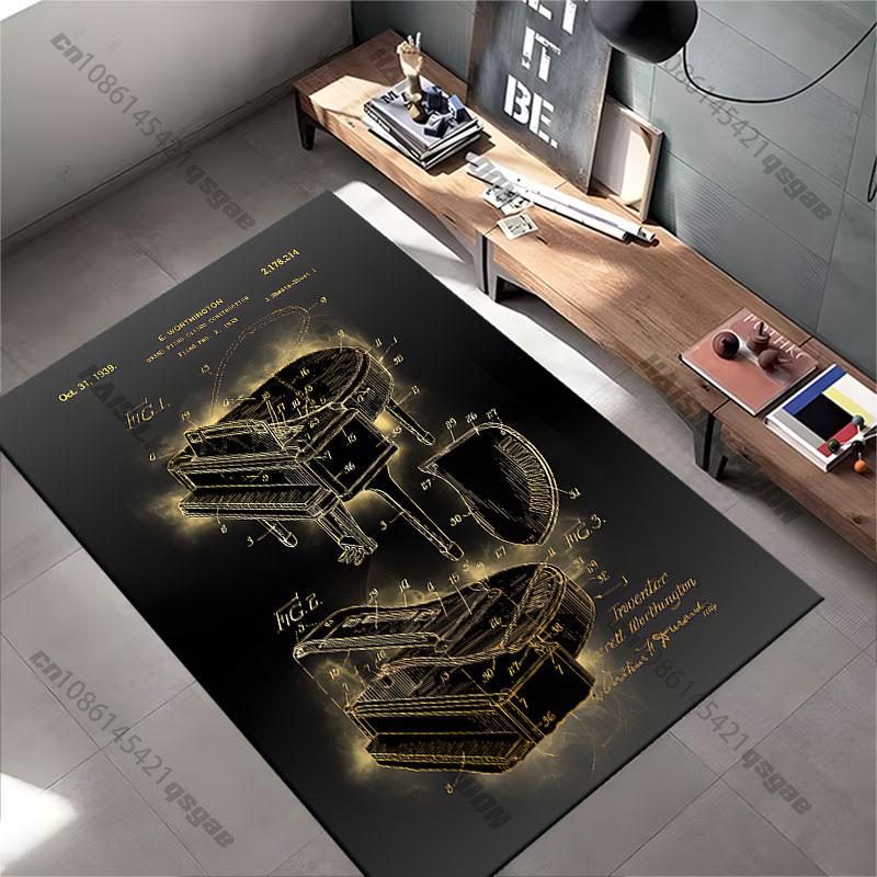 Grand piano invention patent design carpet Yoga living room room decor children's crawling mat doormat area rug games mat