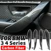 Car Inner Handle Interior Door Panel Pull Trim Cover Carbon Fiber Left Right For BMW 3 4 Series F30 F80 F31 F32 F33 F34 F35 F36