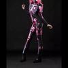 Women Halloween Party Costume Turtleneck Skull Print Long Sleeve Jumpsuit Outfit Scary Skeleton Bodysuit for Adults