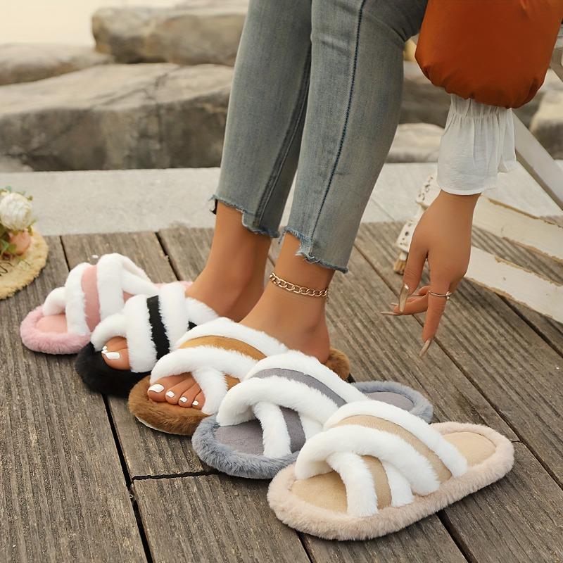 Women'S Autumn and Winter Home Slippers, Quiet Indoor/Outdoor Casual Shoes, 5 Colors Available, All-Season Comfortable Floor Slides