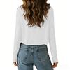 Women's Sequin Long Sleeve Crop-Top With -neck | Lightweight Shiny Party Blouse For Festival, Night Out & Clubwear