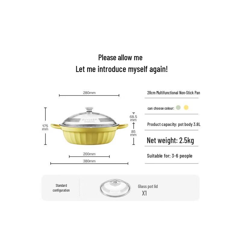 Buydeem 28CM Multi-function Divided Hot Pot
