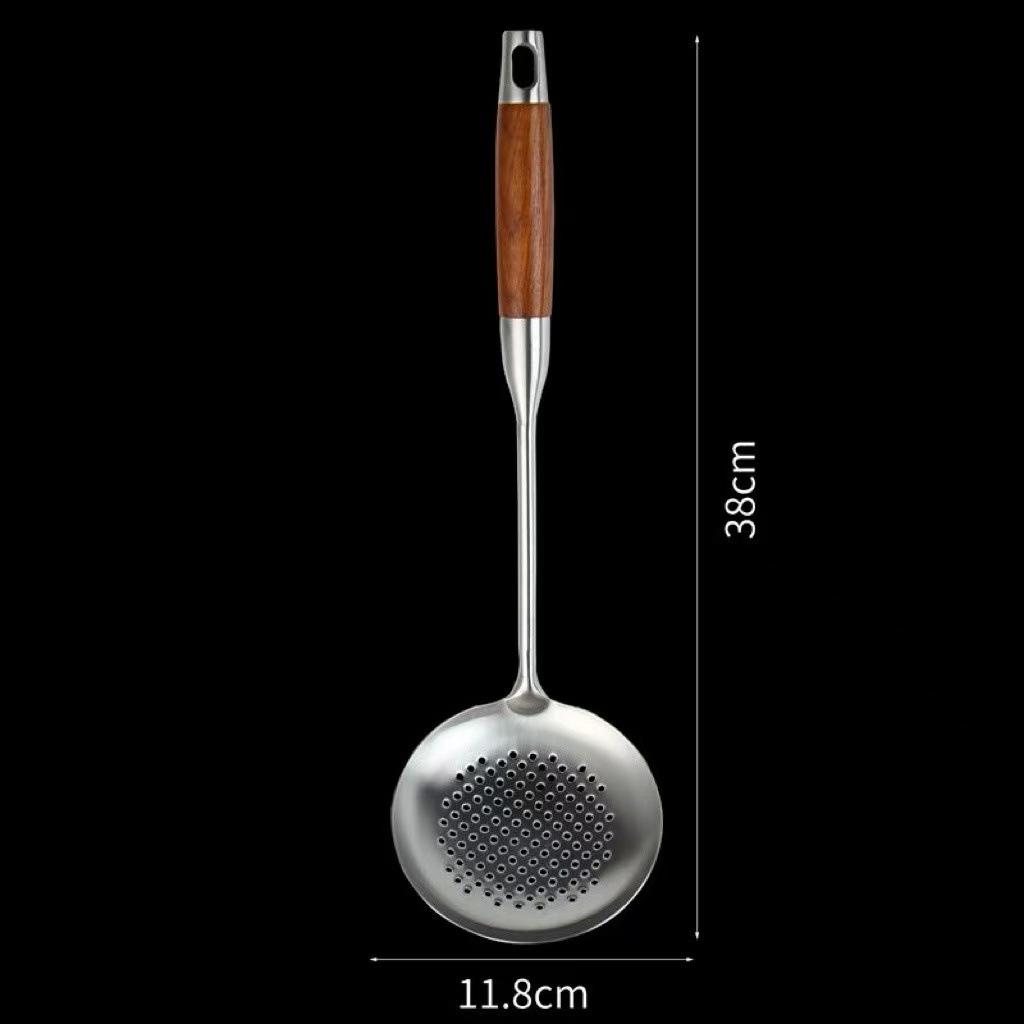 Rosewood Handled Thickened 304 Stainless Steel Wok Spatula and Ladle Set