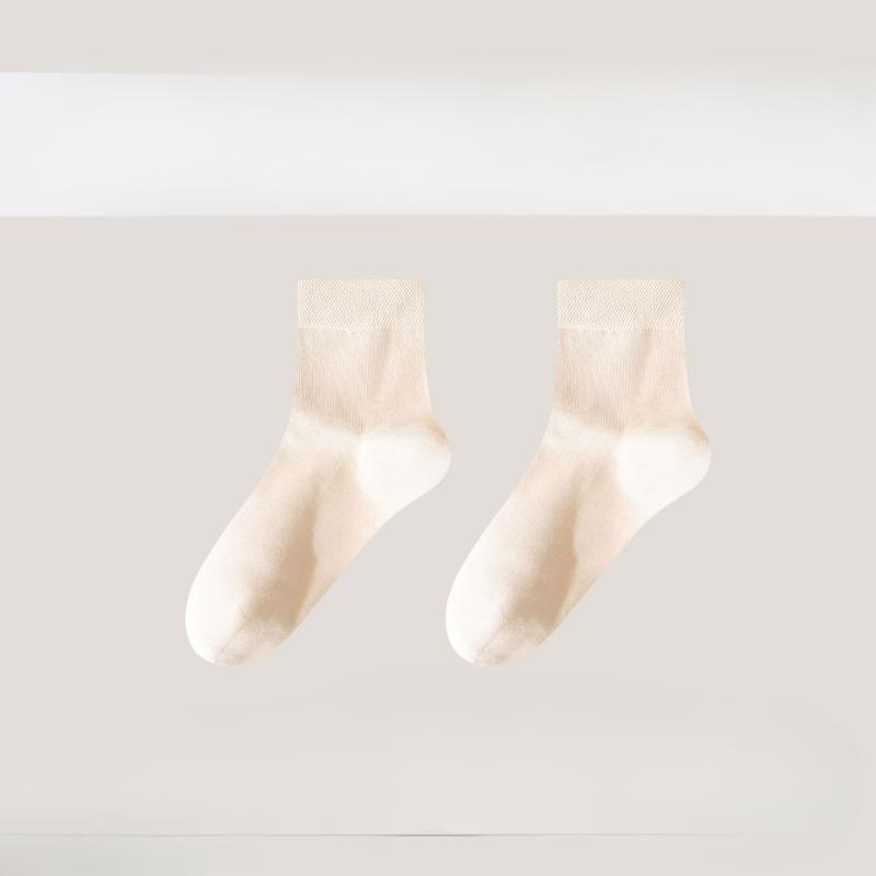 Spring and Summer Women's Socks: Pure Cotton Mid-calf Socks, Soft, Comfortable, Breathable and Not Prone To Pilling. Solid Color Mid-calf Socks