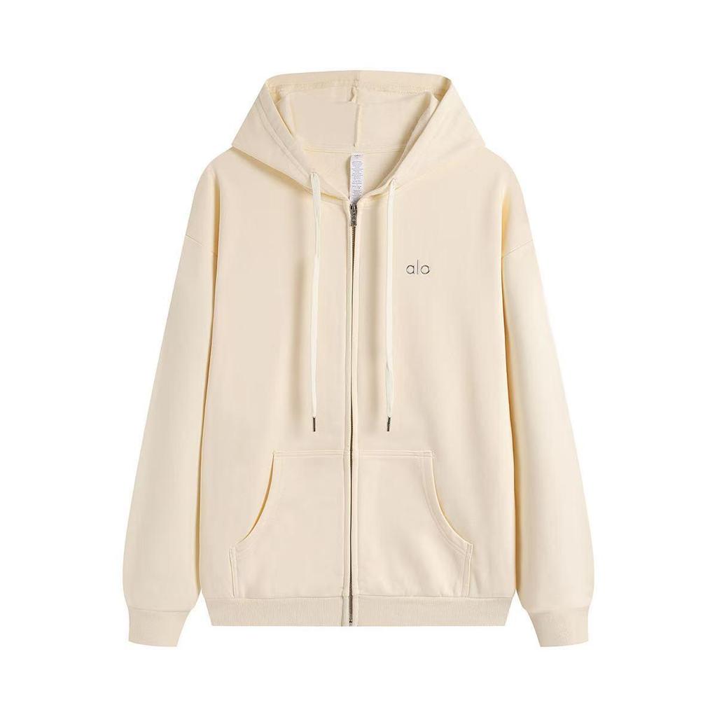 Zestaw bluzy z kapturem aAlo Heavyweight z okrągłym dekoltem - Unisex Casual Kurtka zapinana na zamek