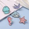 Marine Life Collection: Q Version Brooch - Shark, Jellyfish, Seahorse Lapel Pin Badge