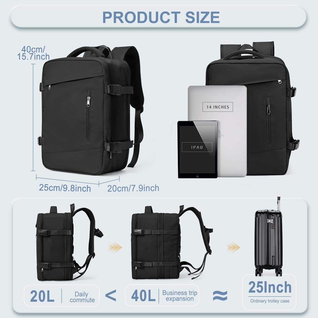 Hand Luggage Travel Bag Backpack Travel Cabin Airplane 40x20x25 Women's Men's Laptop Bag Business Work Backpack Ryanair Backpack