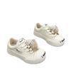 Laughing leather board shoes women's 2025 new big head ugly cute little white shoes versatile platform bread low-top casual shoes