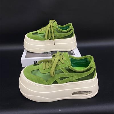 Spring New Thick-soled Heightening Lace-up Sports Shoes Casual Shoes Comfortable Board Shoes
