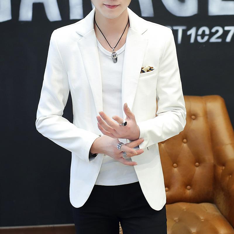 

Мужская мотоциклетная кожаная куртка, мужская новая весенне-осенняя куртка, облегающая корейская версия, маленький костюм, красивый костюм, куртка из искусственной кожи, костюм 3XL