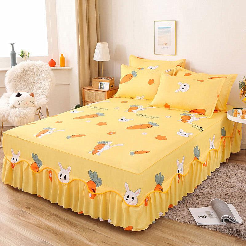 Bed Sheet Lace Skirt Elastic Fitted Double Bedspread Mattress Cover Home Pillowcase Bedding Set Bedsheet