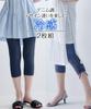 Nissen Cool and Cool UV Cotton Thin Set of 2 Ribbon Navy Dark Sizes Leggings/Stirrup Leggings, Protection, Blend, Denim-Like Fabric, 3/4 Length, (Hem