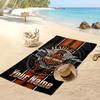 Asciugamano da Spiaggia Personalizzato Harley-Davidson, Stampa il Tuo Nome Testo Asciugamano Leggero Assorbente per Nuoto Viaggio