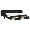 VidaXL Daybed with Trundle and Drawers Black 90x200 Cm Velvet 3197139